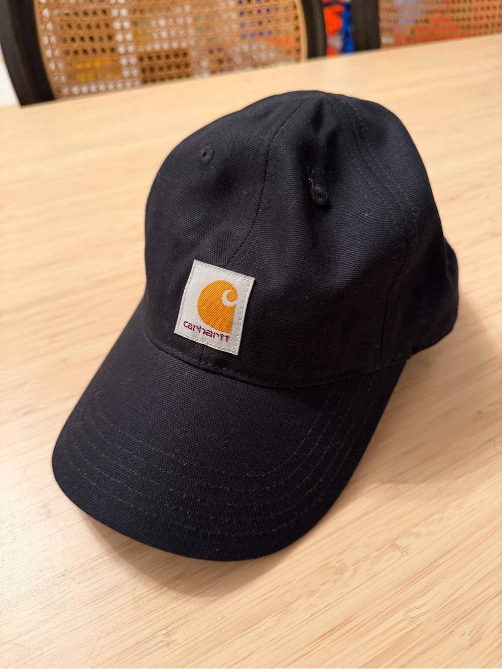 Kids Carhartt Black Canvas Logo Baseball Cap